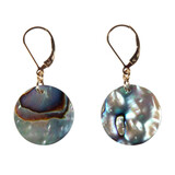 Gold filled oorbellen paua schelp | rond schijfje Gold filled oorbellen paua schelp | rond schijfje