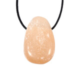 Seleniet (oranje) hanger doorboord Seleniet (oranje) hanger doorboord