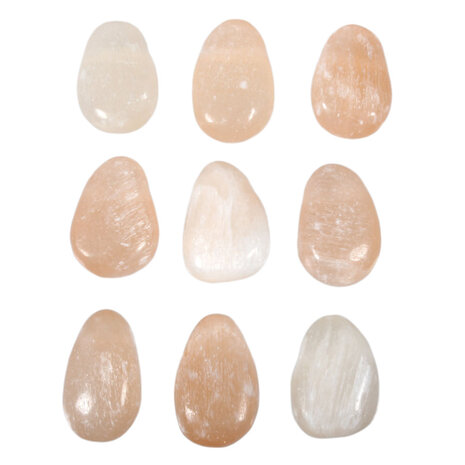 Seleniet (oranje) hanger doorboord Seleniet (oranje) hanger doorboord