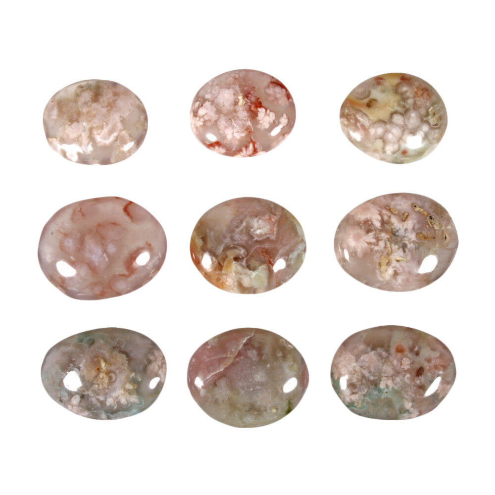 Agaat (bloem) steen plat gepolijst