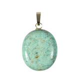 Chrysocolla hanger ovaal met 14k gouden oogje Chrysocolla hanger ovaal met 14k gouden oogje