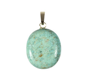 Chrysocolla hanger ovaal met 14k gouden oogje Chrysocolla hanger ovaal met 14k gouden oogje