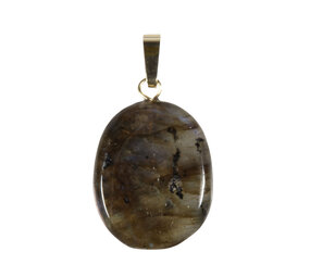 Labradoriet hanger met 14k gouden oogje Labradoriet hanger met 14k gouden oogje