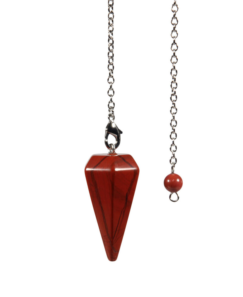 Jaspis (rood) pendel facet Jaspis (rood) pendel facet