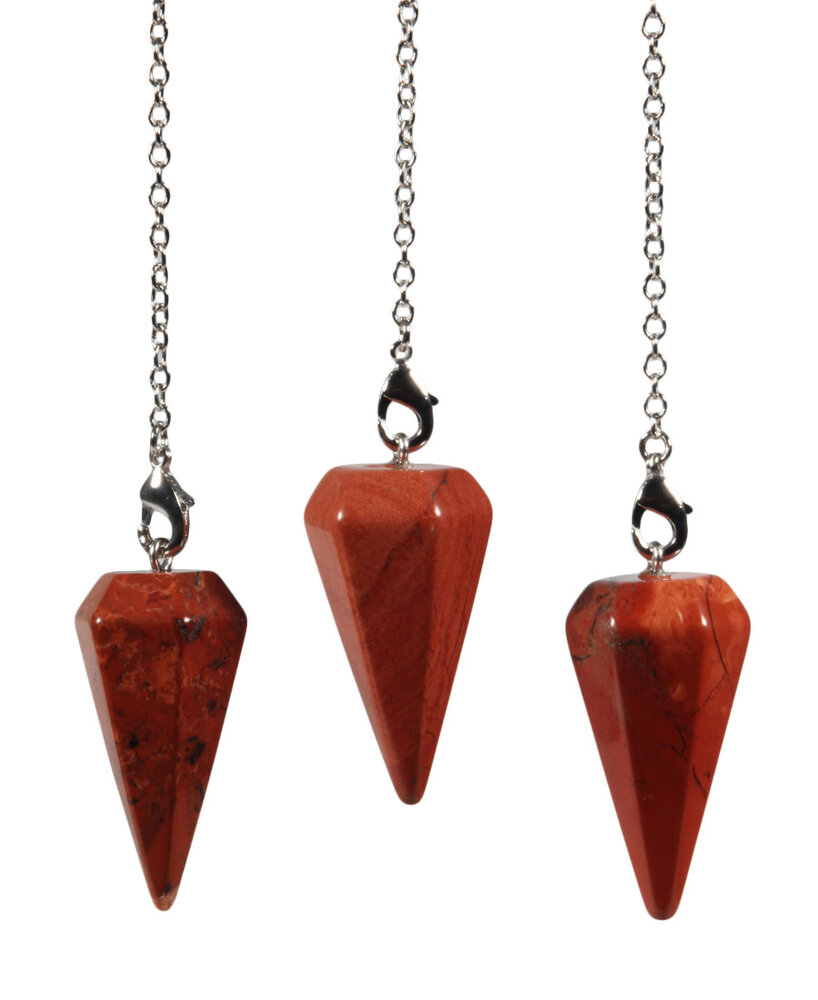 Jaspis (rood) pendel facet Jaspis (rood) pendel facet