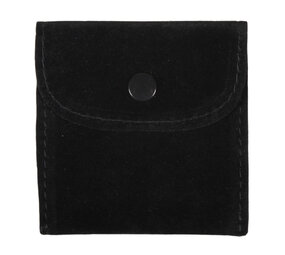 Buideltje velveteen zwart met drukker Buideltje velveteen zwart met drukker
