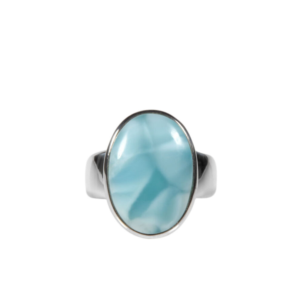 Zilveren ring larimar maat 17 3/4 | ovaal 1,8 x 1,3 cm Zilveren ring larimar maat 17 3/4 | ovaal 1,8 x 1,3 cm