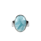 Zilveren ring larimar maat 17 3/4 | ovaal 1,8 x 1,3 cm