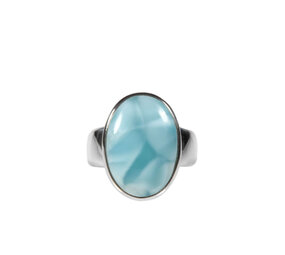 Zilveren ring larimar maat 17 3/4 | ovaal 1,8 x 1,3 cm Zilveren ring larimar maat 17 3/4 | ovaal 1,8 x 1,3 cm