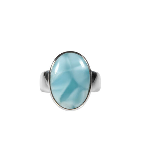 Zilveren ring larimar maat 17 3/4 | ovaal 1,8 x 1,3 cm Zilveren ring larimar maat 17 3/4 | ovaal 1,8 x 1,3 cm