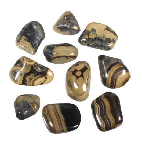 Schalenblende steen getrommeld 20 - 30 gram Schalenblende steen getrommeld 20 - 30 gram