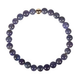 Tanzaniet armband met 14k gouden kraal | 7 mm Tanzaniet armband met 14k gouden kraal | 7 mm