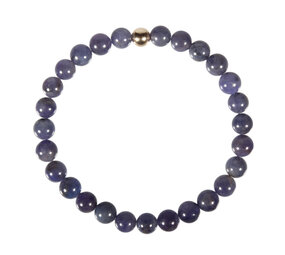 Tanzaniet armband met 14k gouden kraal | 7 mm Tanzaniet armband met 14k gouden kraal | 7 mm