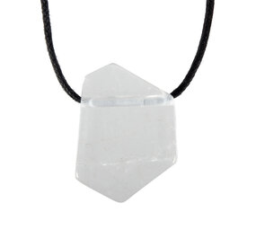 Bergkristal hanger A-kwaliteit hoekig plat doorboord Bergkristal hanger A-kwaliteit hoekig plat doorboord