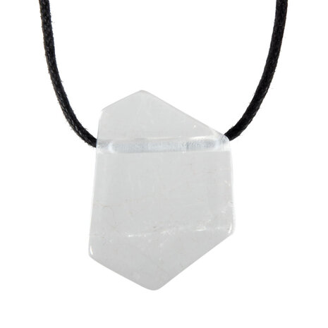 Bergkristal hanger A-kwaliteit hoekig plat doorboord Bergkristal hanger A-kwaliteit hoekig plat doorboord