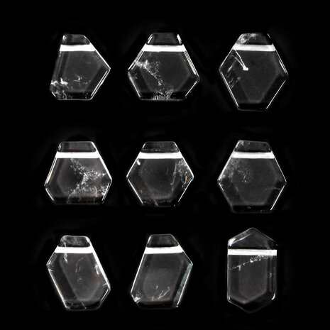 Bergkristal hanger A-kwaliteit hoekig plat doorboord Bergkristal hanger A-kwaliteit hoekig plat doorboord