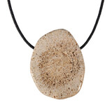 Koraal (versteend) hanger schijfje doorboord Koraal (versteend) hanger schijfje doorboord