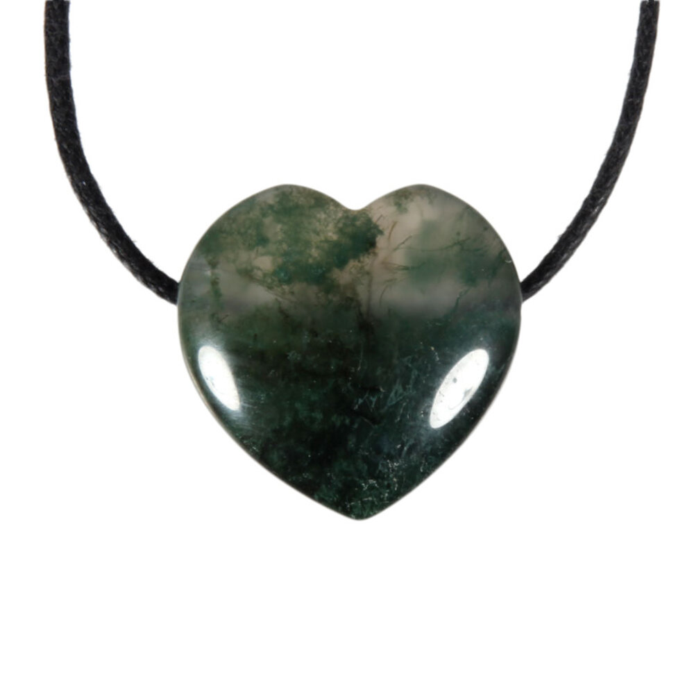 Mosagaat hanger hart klein doorboord Mosagaat hanger hart klein doorboord