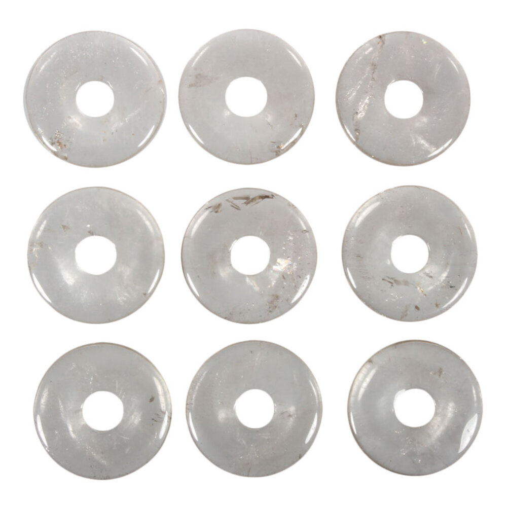 Rookkwarts (licht) hanger donut 3 cm Rookkwarts (licht) hanger donut 3 cm