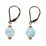 Gold filled oorbellen aquamarijn rond 8 mm Gold filled oorbellen aquamarijn rond 8 mm