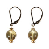 Gold filled oorbellen citrien rond 8 mm Gold filled oorbellen citrien rond 8 mm