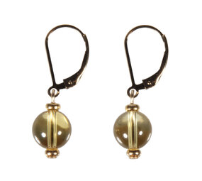 Gold filled oorbellen citrien rond 8 mm Gold filled oorbellen citrien rond 8 mm