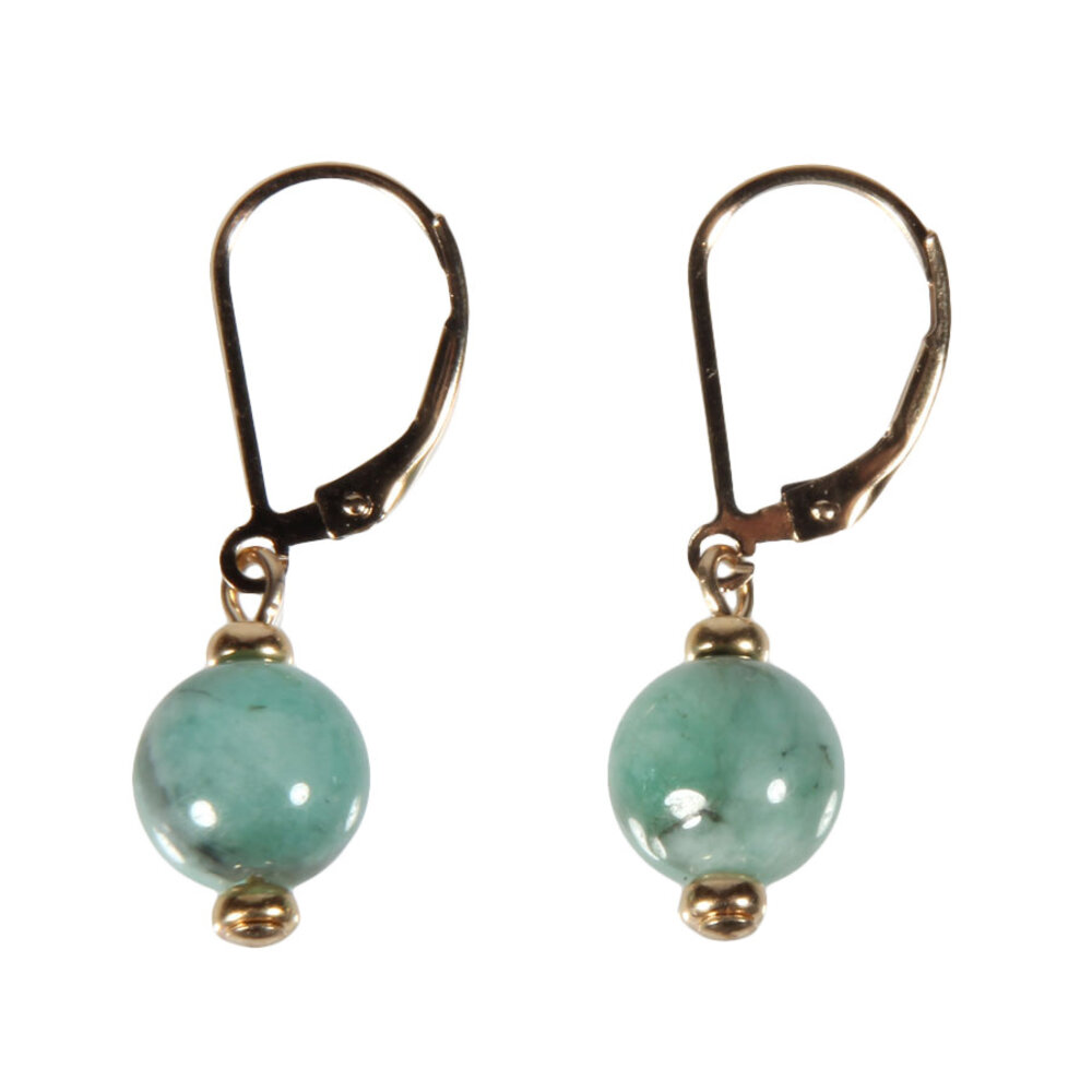 Gold filled oorbellen smaragd rond 8 mm Gold filled oorbellen smaragd rond 8 mm