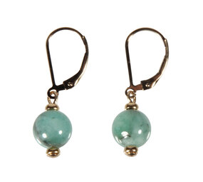 Gold filled oorbellen smaragd rond 8 mm Gold filled oorbellen smaragd rond 8 mm