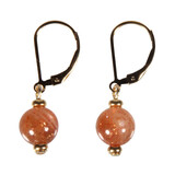 Gold filled oorbellen zonnesteen rond 8 mm Gold filled oorbellen zonnesteen rond 8 mm