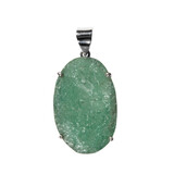 Zilveren hanger aventurijn | ovaal ruw 3,4 x 2,2 cm Zilveren hanger aventurijn | ovaal ruw 3,4 x 2,2 cm