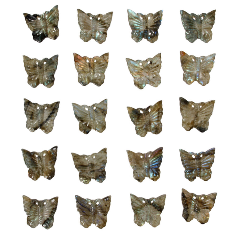 Labradoriet hanger vlinder 2,5 x 2 cm Labradoriet hanger vlinder 2,5 x 2 cm