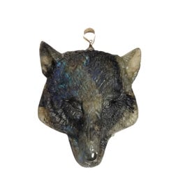 Labradoriet hanger wolf 4,5 x 3,6 cm