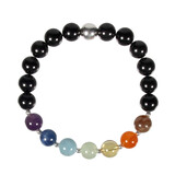 Zilveren armband chakra & toermalijn 8 mm kralen 18 cm Zilveren armband chakra & toermalijn 8 mm kralen 18 cm