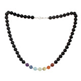 Zilveren ketting chakra & toermalijn 8 mm kralen Zilveren ketting chakra & toermalijn 8 mm kralen