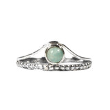 Zilveren ring amazoniet maat 16 | rond boogje