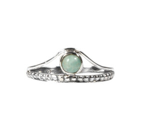 Zilveren ring amazoniet maat 18 1/2 | rond boogje Zilveren ring amazoniet maat 18 1/2 | rond boogje