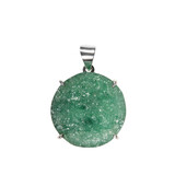 Zilveren hanger aventurijn | ruw rond gezet 2,5 cm Zilveren hanger aventurijn | ruw rond gezet 2,5 cm
