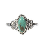 Zilveren ring turkoois maat 19 1/2 | markies spiralen Zilveren ring turkoois maat 19 1/2 | markies spiralen