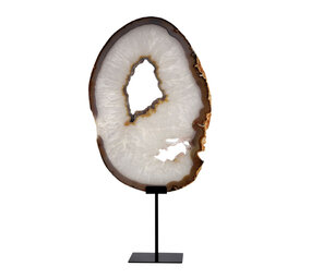 Agaat schijf op standaard 49,5 x 34,5 x 1 cm / 4021 gram