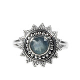 Zilveren ring apatiet maat 17 1/2 | rond facet zon Zilveren ring apatiet maat 17 1/2 | rond facet zon