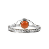 Zilveren ring carneool maat 16 1/2 | rond boogje