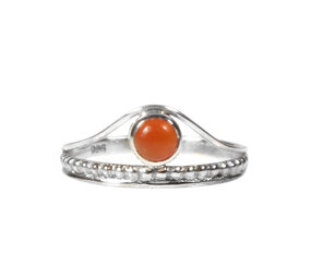 Zilveren ring carneool maat 16 1/2 | rond boogje Zilveren ring carneool maat 16 1/2 | rond boogje