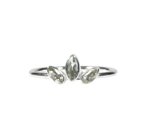 Zilveren ring topaas (blauw) maat 19 1/2 | 3 markies geslepen stenen Zilveren ring topaas (blauw) maat 19 1/2 | 3 markies geslepen stenen