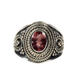 Zilveren ring toermalijn (roze) maat 16 1/2 | ovaal breed bewerkt