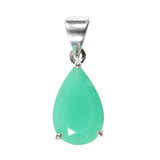 Zilveren hanger chrysopraas | druppel facet gezet Zilveren hanger chrysopraas | druppel facet gezet
