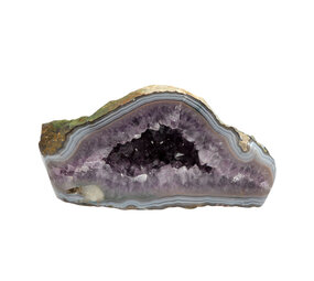Amethist geode met agaat banden 28 x 13,5 x 19 cm | 7800 gram Amethist geode met agaat banden 28 x 13,5 x 19 cm | 7800 gram