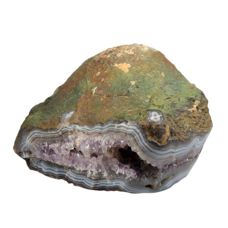 Amethist geode met agaat banden 28 x 13,5 x 19 cm | 7800 gram Amethist geode met agaat banden 28 x 13,5 x 19 cm | 7800 gram