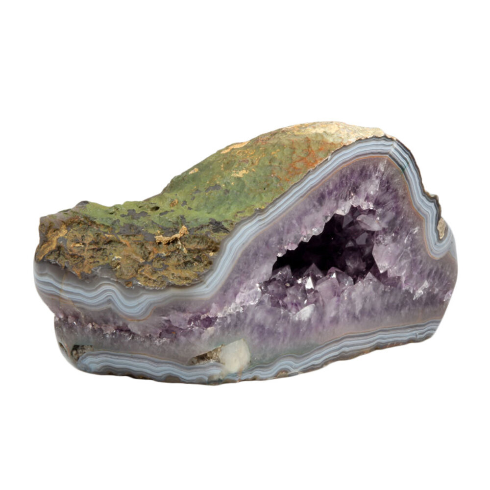 Amethist geode met agaat banden 28 x 13,5 x 19 cm | 7800 gram Amethist geode met agaat banden 28 x 13,5 x 19 cm | 7800 gram