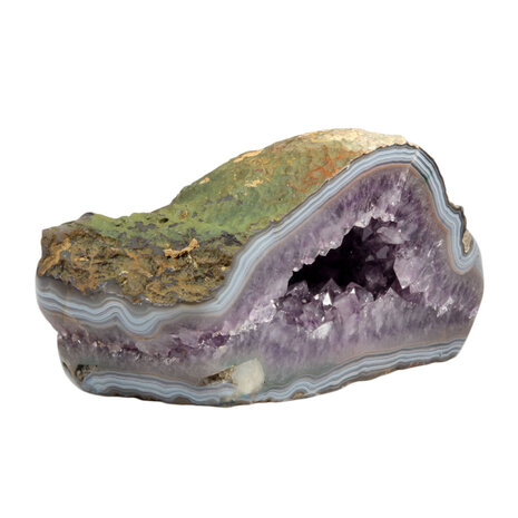 Amethist geode met agaat banden 28 x 13,5 x 19 cm | 7800 gram Amethist geode met agaat banden 28 x 13,5 x 19 cm | 7800 gram