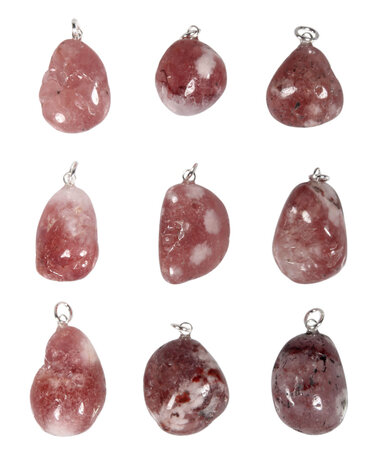 Amethist (roze) hanger met zilveren oogje